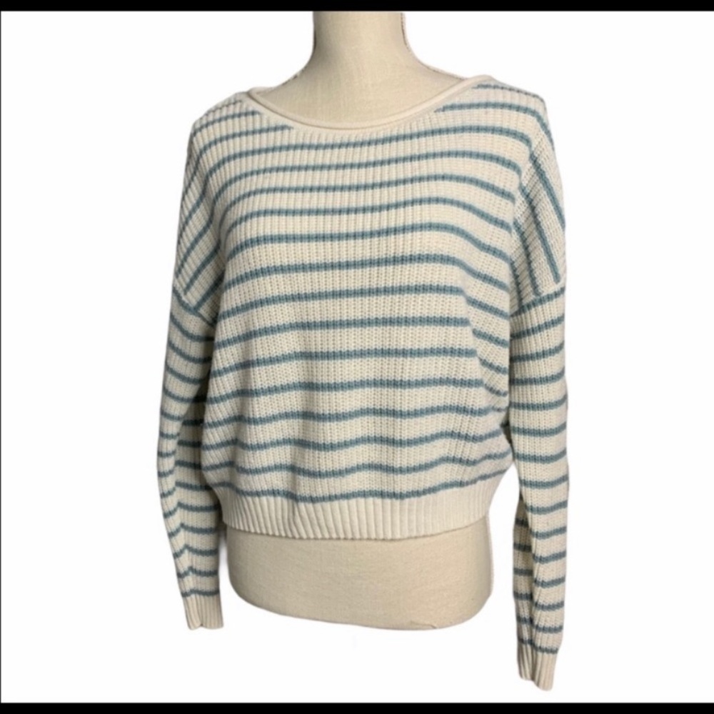 Wild Fable Pullover Sweater Size XS Blue & Cream Stripes